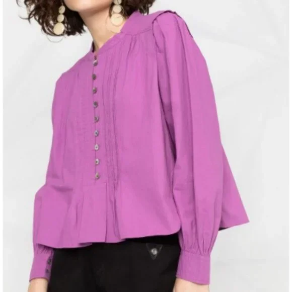 ISABEL MARANT ETOILE Purple Okina Blouse - Size 38 / Small